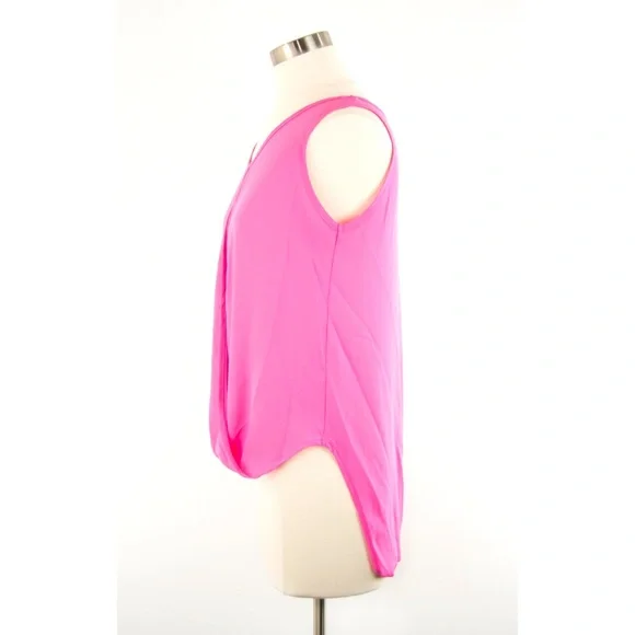 Style Tree Hot Pink Wrap Front Blouse M - Picture 2 of 5